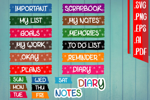 Download Planner Scrapbook Svg Eps Ai Png Pdf - Premium Resources